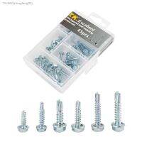 ¤﹊ T.K.Excellent Multiple Type Hexagon Head with Serrated Flange Cap Screw Hex Washer Head Bolt Washer Head Hex Screws 45Pcs