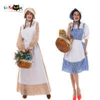 Movie The Wizard Dorothy Costumes Women Cute Vintage Picnic Country Style Halloween Cosplay Carnival Easter Purim Fancy Dress