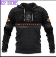 Black Harley-Davidson Motorcycles Willie G Skull 3D Hoodie All Over Printed