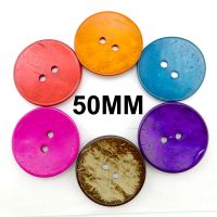 5PCS 50MM Dyeing Natural Coconut Buttons Fits Clothes Sewing Button Round  Charms Boots Coat Accessory CCB-087 Haberdashery