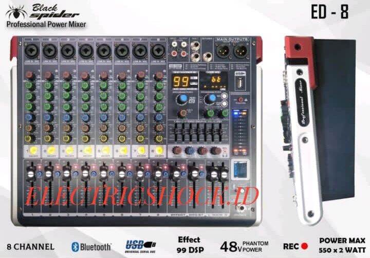 POWER MIXER BLACKSPIDER ED 8 / BLACK SPIDER ED8 8CHANNEL Lazada Indonesia