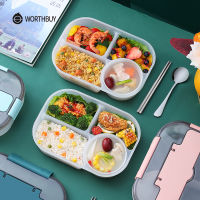 WORTHBUY Japanese Kids Lunch Box With Compartment Cup Portable Leak-Proof Food Container Storage Plastic Microwave Bento Box