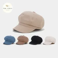 PING STUDIOS caps หมวกแก๊ป สีทึบ วินเทจ หมวกแฟชั่นหมวกกันแดดหญิง