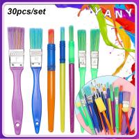 YANY 30pcs คุณภาพสูง ศิลปิน เครื่องเขียน ผมไนลอน อะคริลิค ปากกาสีน้ำ ภาพสีน้ำมัน แปรงทาสี การประดิษฐ์ตัวอักษรกราฟฟิตี