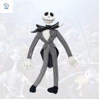 FGBP แจ็คกำมะหยี่ ตุ๊กตา JACK skellington 50ซม. ค่ะ หัวเล็กๆ ตุ๊กตาโครงกระดูกตุ๊กตา ของเล่นตุ๊กตาผ้า ฟองน้ำเสริมฟองน้ำ คริสมาสต์