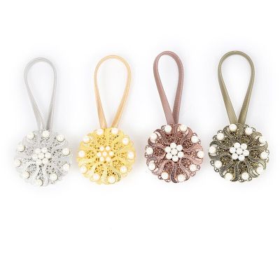 Hanging Flower Tie Back Curtain Accessories Pearl Magnetic Curtain Clip Tieback Buckle Clips Curtain Holders Home Decor Cortina