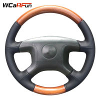 ร้อน WCaRFun สีดำหนังเทียม DIY รถพวงมาลัยฝาครอบล้อสำหรับมิตซูบิชิปาเจโร2004 2005 2006 2007 2008 2009 2010