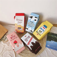 Fruit Printed PU Satchel Small Cross-Body Bag Cute Strawberry Banana Milk Carton Bag Young Girls Single-Shoulder F380