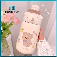 Home Fur กระบอกน้ำพลาสติกแบบพกพา ใช้งานสะดวก สีพาลเทล ลายน่ารัก ขวดน้ำ เครื่องใช้ภายในบ้าน