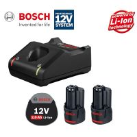 1600A01B8W BOSCH  แบตเตอรี่,แท่นชาร์จ GBA 12V 2.0Ah 2 ก้อน + GAL 12V-40