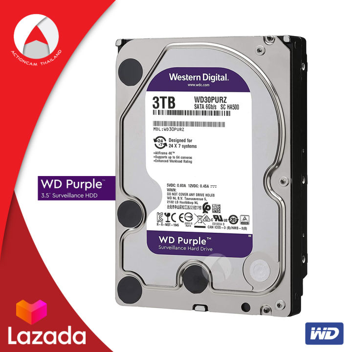 wd-purple-3tb-surveillance-hard-drive-ฮาร์ดดิสก์กล้องวงจรปิด-cctv-wd30purz-hdd-ฮาร์ดดิสก์-harddisk-av-3tb-sata3-6gb-s-cache-64mb-5400-rpm-ประกัน-synnex-3ปี-internal-ฮาร์ดดิส-harddrive-ฮาร์ดไดรฟ์-wd-in