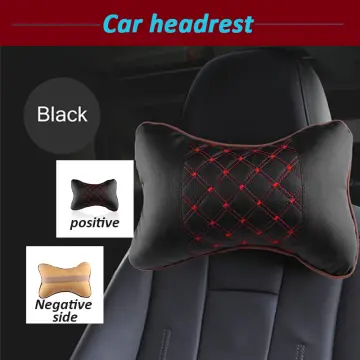Red Leather Car Seat Memory Foam Neck Rest Cushion Pillow For TRD