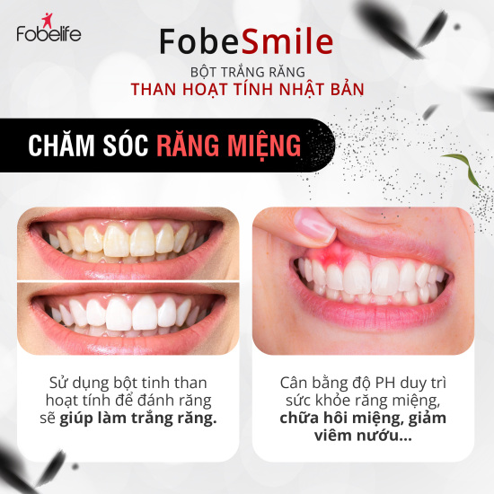 Bột trắng răng than hoạt tính nhật bản fobe smile - ảnh sản phẩm 3