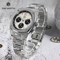 San Martin VK63ใหม่39.5มม. หรูหราบุรุษกีฬานาฬิกาควอตซ์ธุรกิจสแตนเลส Sapphire Chronograph นาฬิกากันน้ำ Reloj