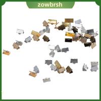 ZOWBRSH 300Pcs สีผสมกัน ปลายจีบริบบิ้น โลหะผสมอัลลอยด์ อลูมิเนียมอลูมินัม ที่หนีบปลายสายริบบิ้น ปลายจีบหยิก 10มม. ค่ะ ปลายที่หนีบริบบิ้น อุปกรณ์ทำเครื่องประดับ