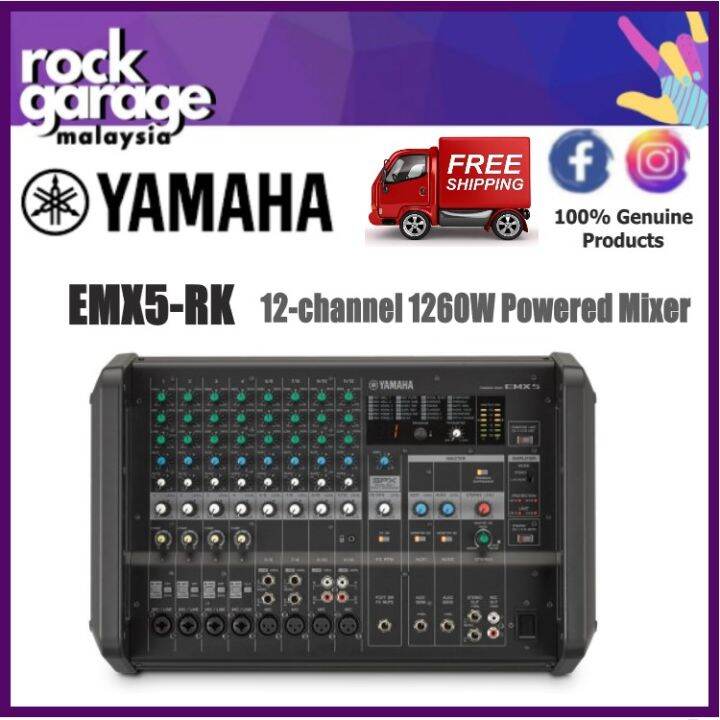 Yamaha EMX5 12-channel 1260W Powered Mixer ( EMX-5 / EMX 5 ) | Lazada