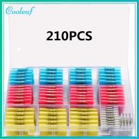 COOLEAF 210PCS กันน้ำกันน้ำได้ ขั้วต่อปลายท่อหด เกรดทางทะเล ฉนวนกันความร้อน ขั้วต่อไฟฟ้าแบบจีบ พร้อมกล่องเก็บของ 26-10 AWG ขั้วก้นขั้ว ยานยนต์สำหรับรถยนต์