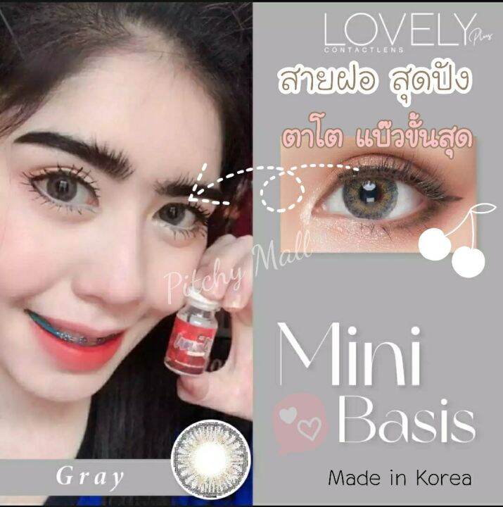 ขายดีที่1-มีค่าสายตา-lovelylens-charm-mini-basis-gray-brown-choco-บิ๊กอาย-สุดปัง-คอนแทคเลนส์-รายเดือน-มีอย-แถมตลับฟรี-เลนส์นิ่ม-สวยปัง