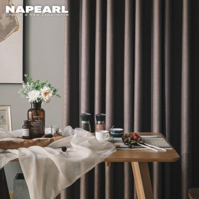 Napearl ผ้าม่านหน้าต่างแบบทึบ สีน้ำเงิน กันแสงได้ 70% -80% สำหรับห้องนอน