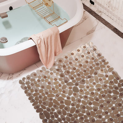 Bathroom Floor Mat Pebble Design Non-slip Square Car Bathing Shower Bathtub PVC Pad,