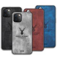 Rugged Cloth Phone Case For iPhone 6 6s Plus 7 8 X XR Xs Max Cover 11 13 14 Pro Max 12 mini SE 2020 Cloth Pattern Elk Deer Shell