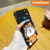 YIWESAN เคสสำหรับ Huawei Y7 2019 Y7 2019,เคสการ์ตูนโดราเอมอนสุดสร้างสรรค์เคสโทรศัพท์ดีไซน์ใหม่แบบบางป้องกันขอบสี่เหลี่ยมเคสนิ่มเคสปลอกซิลิโคนเคสกันกระแทก