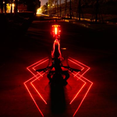 ✸ Folding Laser Bike Light Front Rear Safety Warning Bicycle Light USB Rechargeable Bike Tail Rear Light Waterproof Cycling Lamp