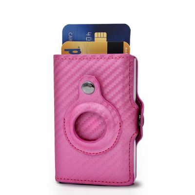 Rfid Airtag กระเป๋าสตางค์คาร์บอนไฟเบอร์กระเป๋าสตางค์ชายหญิงกระเป๋าเก็บบัตรหนังกระเป๋าขนาดเล็กกระเป๋าสำหรับ Apple Airtag
