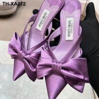 JINMUCHON2023 early spring new outer bowknot bag pointed high-heeled slippers sandals female diamond hollow out