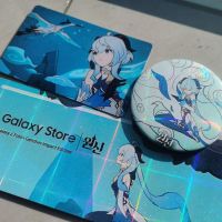 DIY Anime Game Samsung Galaxy X Genshin Impact Cosplay Ganyu Golden Rainbow Laser Ticket Badge Birthday Present Souvenir Merch Fashion Brooches Pins