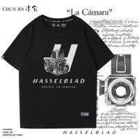 2023High quality new style original Hasselblad SLR film camera photographer mens body t-shirt mens and womens short-sleeved camera enthusiasts work clothes