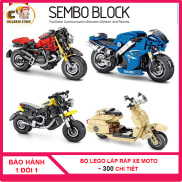 Bộ Lego lắp ráp mô hình moto, xe đua