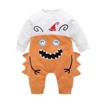 New Autumn Winter Newborn Baby Rompers Onesies Siamese Long Sleeve Long Pant Knitted Monster Cotton Halloween Style Cute Baby Sleepwear Clothes Cartoon Rompers