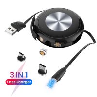 [KOLT Digital] Retractable Magnetic 3 In 1 Fast Charging Data Sync Cord For Huawei Samsung USB Cable Micro Type C Charger For Xiaomi POCO