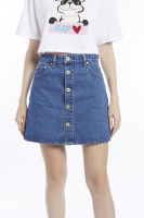 ESP กระโปรงผ้าเดนิม ผู้หญิง | Denim Skirt with Front Button Detail | 5858