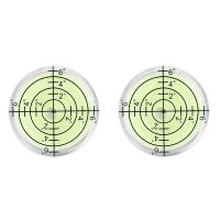 2 Pcs 32x7mm Acrylic Bullseye Bubble Level Round Level Bubble Accessories, Green