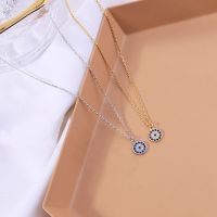 Evil Turkish Eye Lucky Necklace For Women Blue Crystal Silver Color Necklace Rose Gold Thin Chain Dainty Necklace Choker