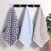 【cw】 75X35CM British Fashion Lattice Cotton Washcloth Hotel Motel Camping Face Men Gifts