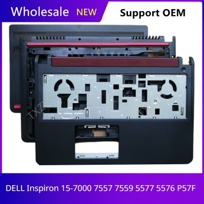 New For DELL Inspiron 15-7000 7557 7559 5577 5576 P57F Laptop LCD back cover Front Bezel Hinges Palmrest Bottom Case C D Shell