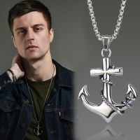 High Quality Pirate Ship Anchor Necklace Hip Hop Retro Pirate Caribbean Anchor Stainless Steel Pendant Domineering Men Jewelry Fashion Chain Necklaces