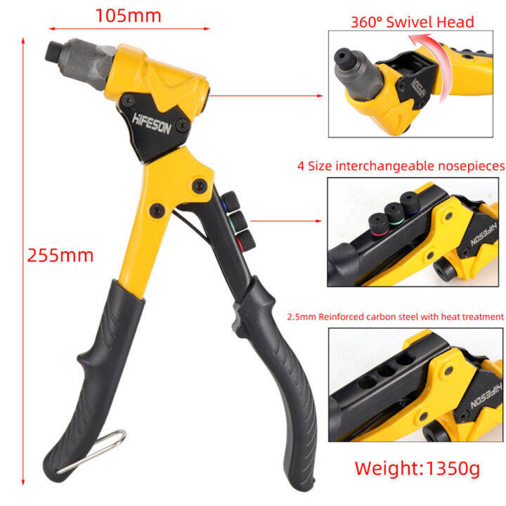 hifeson-single-handle-multifunctional-360-pull-rivet-nut-rivet-nails-tool-double-use-pulling-nail-riveter-for-m3-m4-m5-m6-nuts-dual-purpose-tool-for-2-4mm-4-8mm-nails