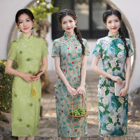 R Republic Cheongsam จีน2023ฤดูใบไม้ผลิใหม่สไตล์สวมใส่ทุกวันเด็กสาว Slim Qipao ชุดราตรีผู้หญิง Clothing