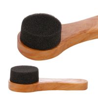 Professional leather shoes care tools 9 pieces, horse hair brush, black shoe polish, sponge brush, shoe polisher, shoehorn,