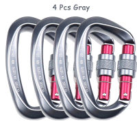 4Pcs Professional Climbing Carabiners 25Kn Dรูปร่างหัวเข็มขัดสำหรับการปีนล็อกความปลอดภัยล็อกอุปกรณ์ปืนป่ายกลางแจ้งอุปกรณ์เสริม