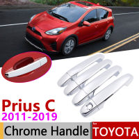 for Toyota Prius C Aqua 2011~2019 Chrome Exterior Door Handle Cover Car Accessories Stickers Trim Set 2012 2015 2014 2017 2018