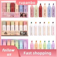 RUPANBO039392692สัญลักษณ์กราฟฟิตีปากกาเน้นข้อความสำหรับเขียน6ชิ้นปากกาเรืองแสงเครื่องเขียนคุณภาพสูงปากกามาร์กเกอร์โรงเรียน