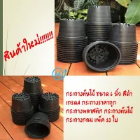 กระถางต้นไม้ ขนาด 6 นิ้ว สีดำ  เกรดA กระถางราคาถูก  กระถางพลาสติก กระถางต้นไม้  กระถางกลม แพ็ค 10 ใบ มีเก็บเงินปลายทาง