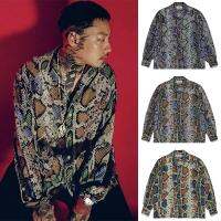 สีสัน snakeskin Pattern wacka Maria Long shirt Men Women high Quality Hawaii Casual SHIRT