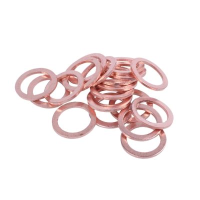 20 pcs Solid Copper Washer Flat Ring Gasket Sump Plug Oil Seal Fittings 10*14*1MM Washers Fastener Hardware Accessories Nails  Screws Fasteners