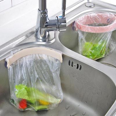 ดูดความคิดสร้างสรรค์ที่ยึดแขวนถุงขยะอ่างล้างจานคลิปแบบดูดติดเก็บที่เก็บขยะ Organizer แกดเจ็ตสำหรับครัว